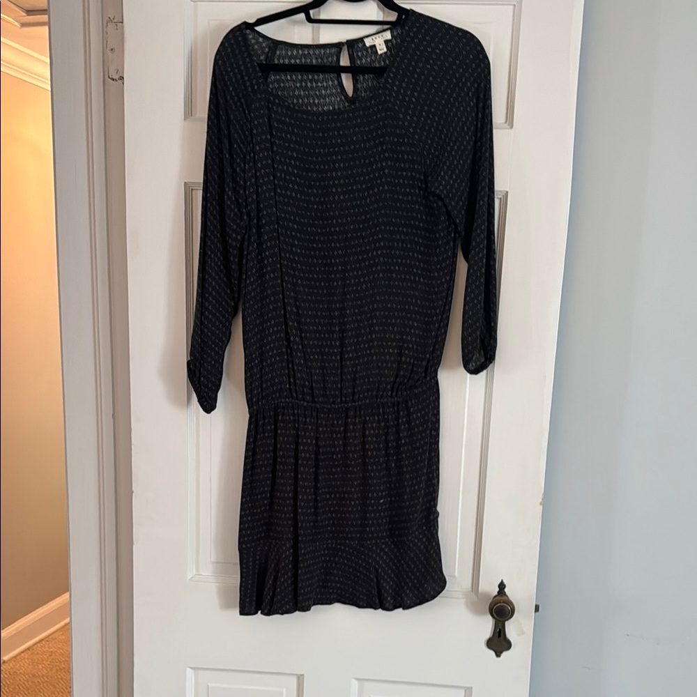 Soft Joie Black Mini Dress Long Sleeve Crew Neck